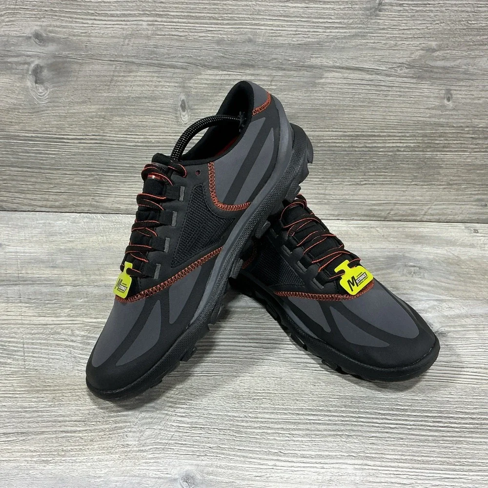 Skechers Go Trail M Strike Mens 53509 Gray Orange Minimalist Shoes Size 10.5 NEW